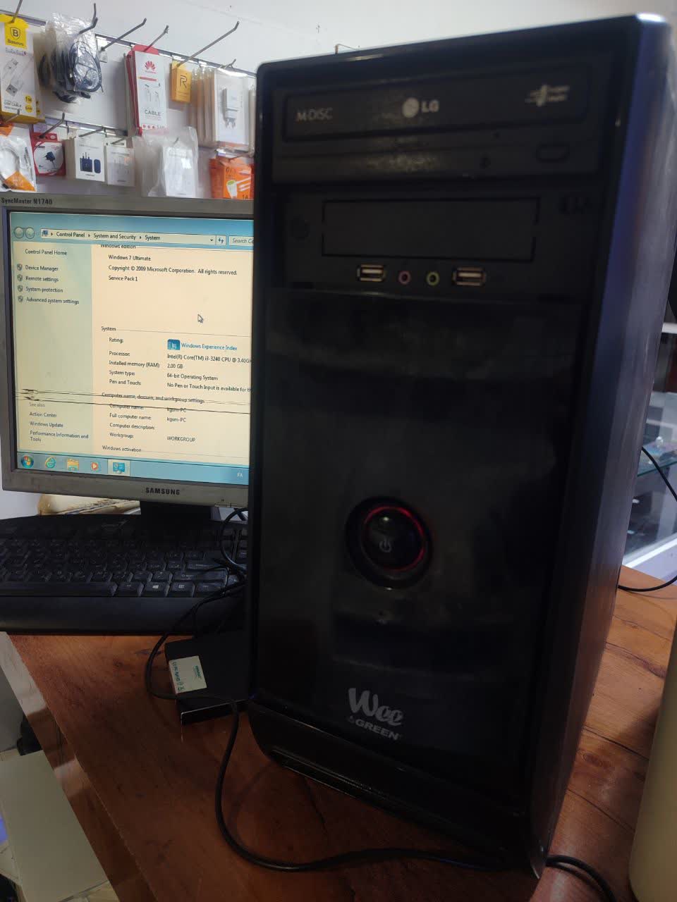 کیسASUS H61M-PLUS , Core i3 3240 و رم2و هارد 250 قابل ارتقا میباشد